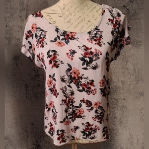 Pink Rose Short Sleeve Blouse